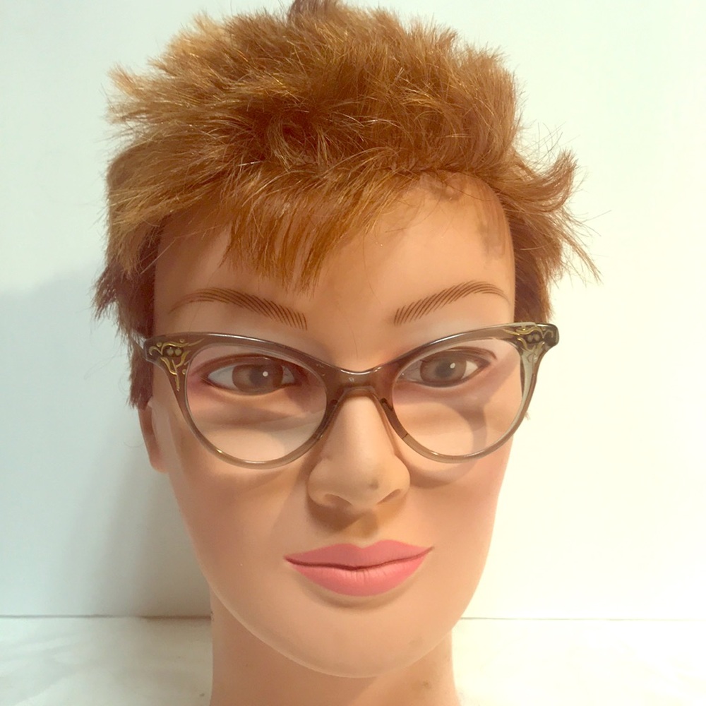 VINTAGE EYEWEAR, ETCHED CAT EYE DESIGN,